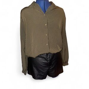 Yves St. Clair Black and White Striped Blouse